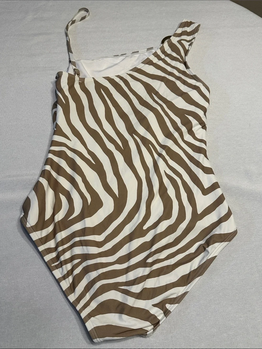 MICHAEL Michael Kors Taupe and White Zebra One-Piece Swimsuit